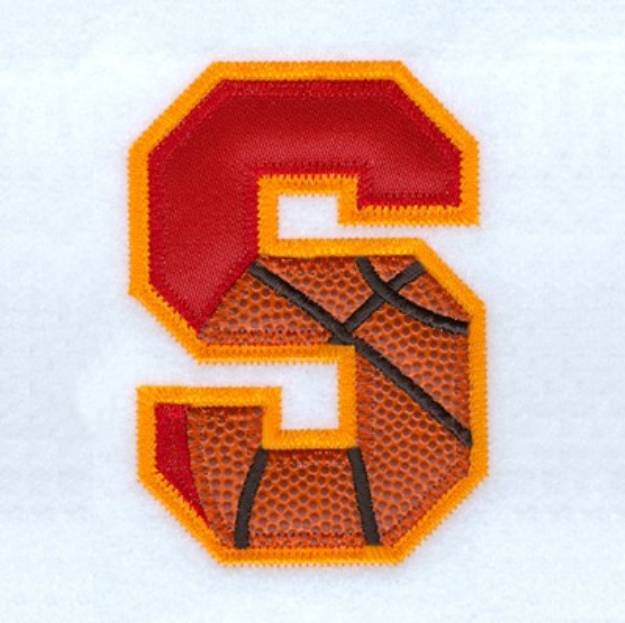 Picture of S Basketball Applique Machine Embroidery Design