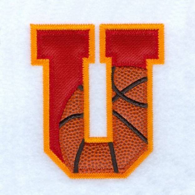 Picture of U Basketball Applique Machine Embroidery Design
