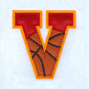 Picture of V Basketball Applique Machine Embroidery Design