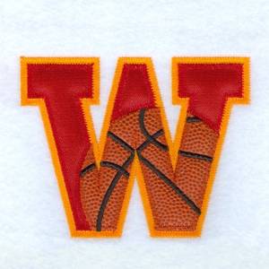 Picture of W Basketball Applique Machine Embroidery Design
