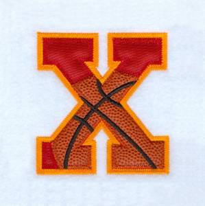 Picture of X Basketball Applique Machine Embroidery Design