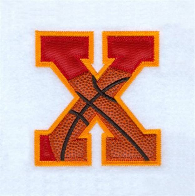 Picture of X Basketball Applique Machine Embroidery Design