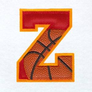 Picture of Z Basketball Applique Machine Embroidery Design