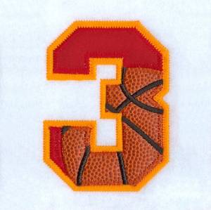 Picture of 3 Basketball Applique Machine Embroidery Design