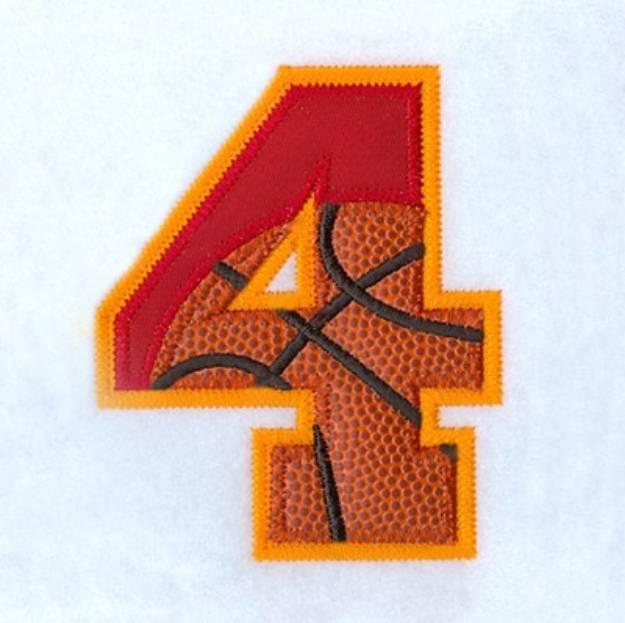 Picture of 4 Basketball Applique Machine Embroidery Design