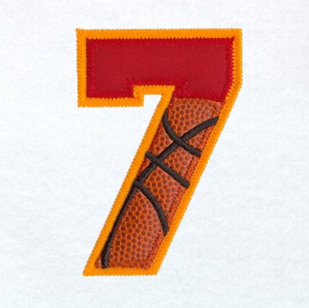 Picture of 7 Basketball Applique Machine Embroidery Design