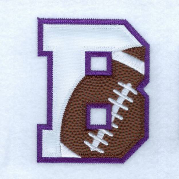Picture of B Football Applique Machine Embroidery Design