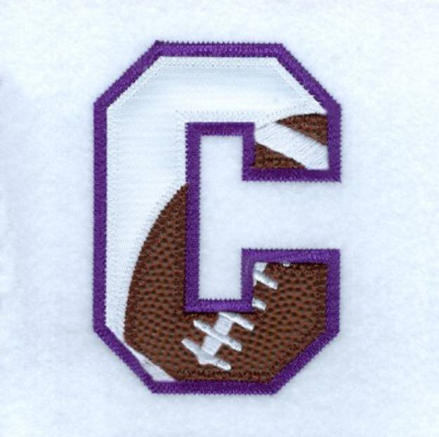Picture of C Football Applique Machine Embroidery Design
