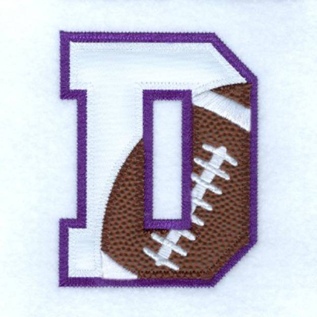 Picture of D Football Applique Machine Embroidery Design