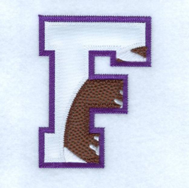 Picture of F Football Applique Machine Embroidery Design