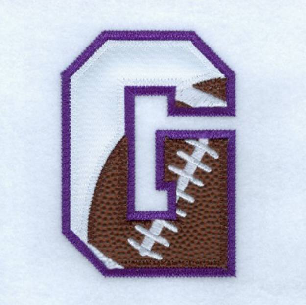 Picture of G Football Applique Machine Embroidery Design