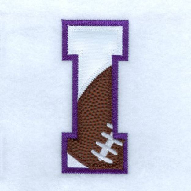 Picture of I Football Applique Machine Embroidery Design