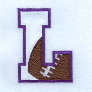 Picture of L Football Applique Machine Embroidery Design