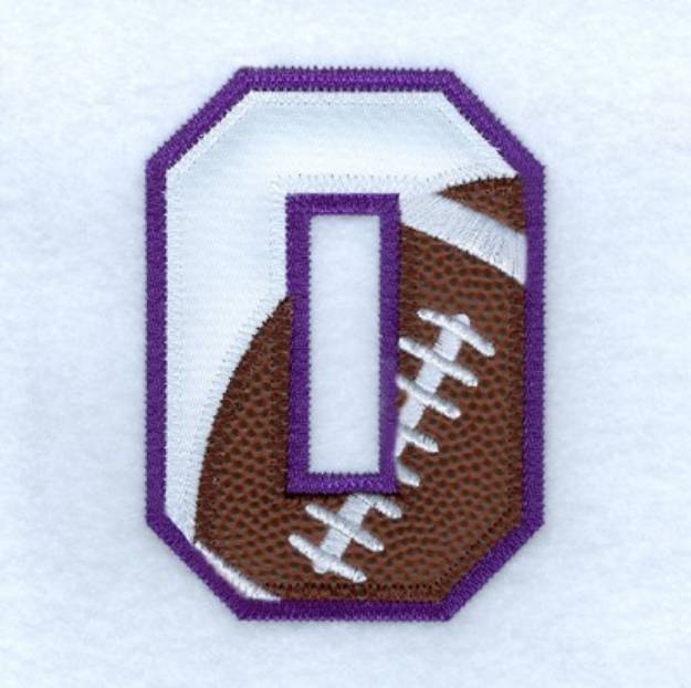 Picture of O Football Applique Machine Embroidery Design