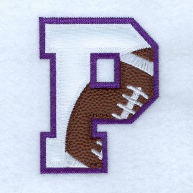 Picture of P Football Applique Machine Embroidery Design