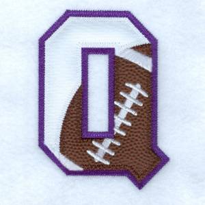 Picture of Q Football Applique Machine Embroidery Design