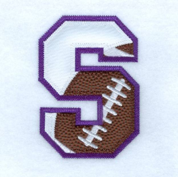 Picture of S Football Applique Machine Embroidery Design