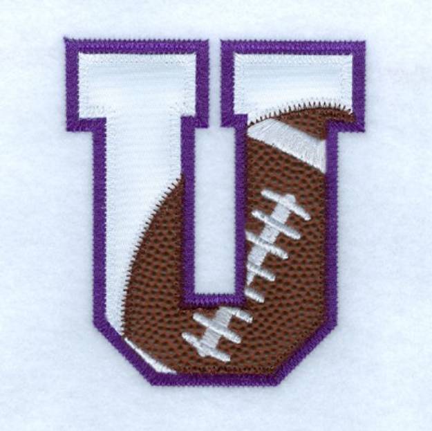 Picture of U Football Applique Machine Embroidery Design