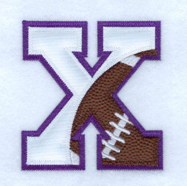 Picture of X Football Applique Machine Embroidery Design