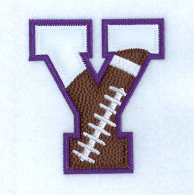 Picture of Y Football Applique Machine Embroidery Design