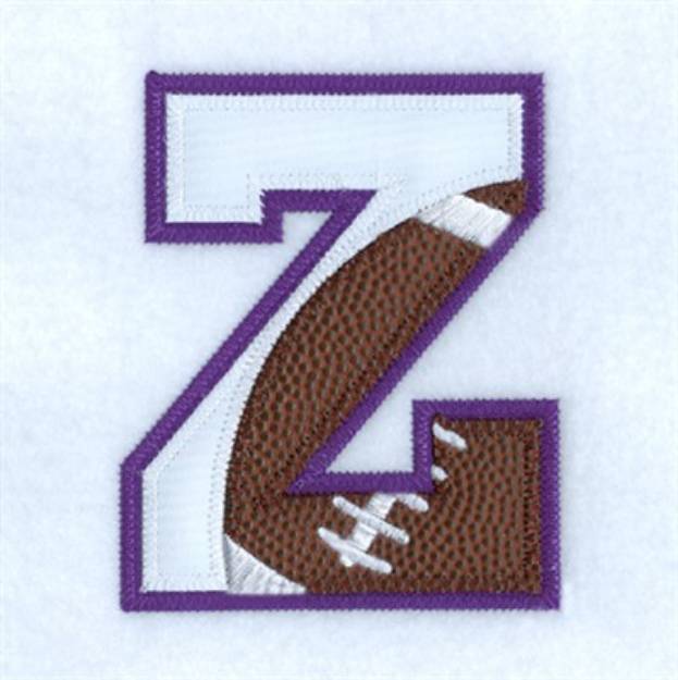 Picture of Z Football Applique Machine Embroidery Design