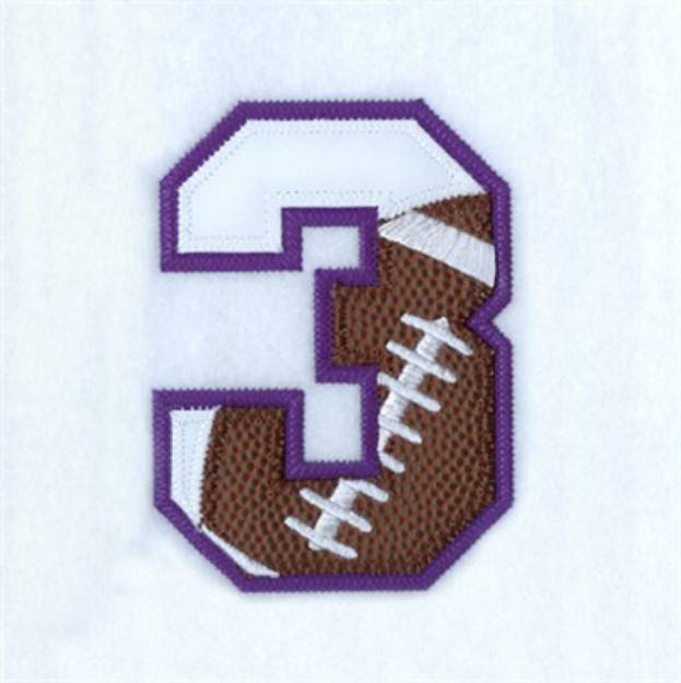 Picture of 3 Football Applique Machine Embroidery Design