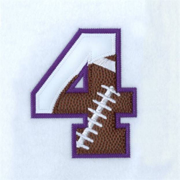 Picture of 4 Football Applique Machine Embroidery Design