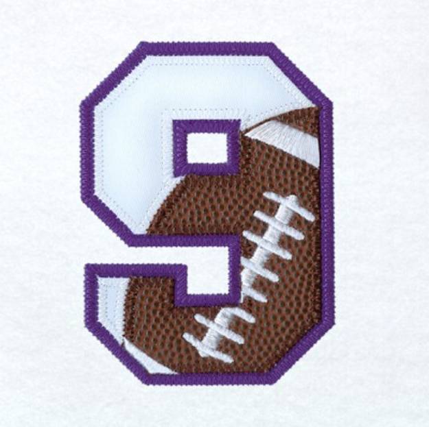 Picture of 9 Football Applique Machine Embroidery Design