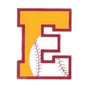 Picture of E Baseball Applique Machine Embroidery Design