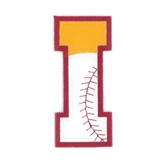 Picture of I Baseball Applique Machine Embroidery Design