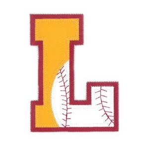 Picture of L Baseball Applique Machine Embroidery Design
