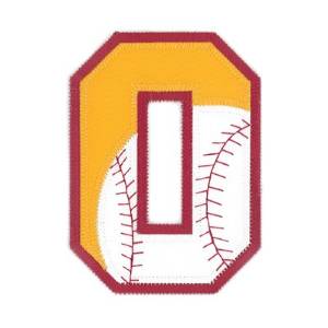 Picture of O Baseball Applique Machine Embroidery Design