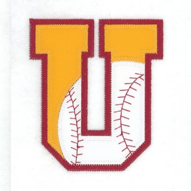 Picture of U Baseball Applique Machine Embroidery Design