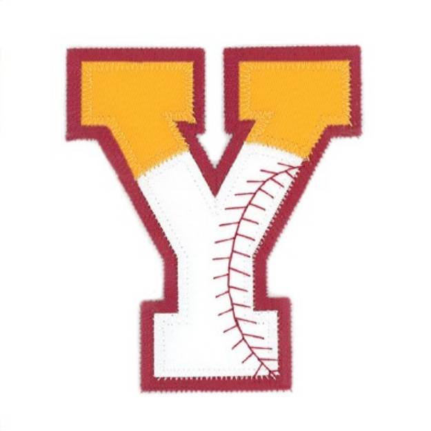 Picture of Y Baseball Applique Machine Embroidery Design