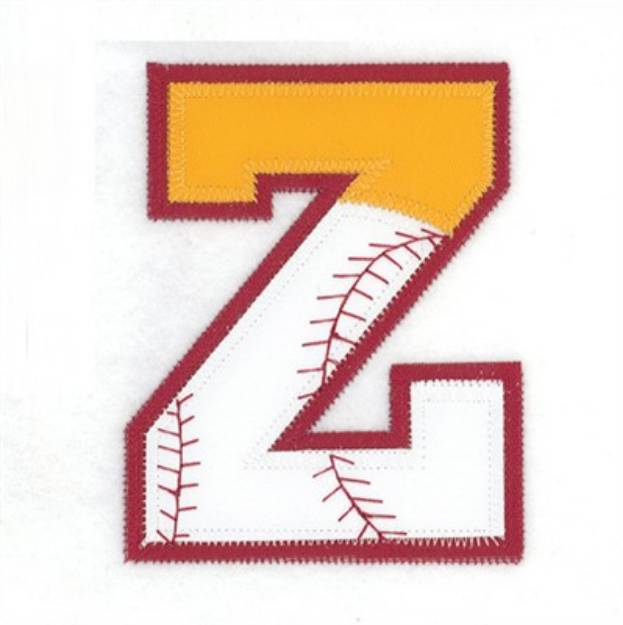 Picture of Z Baseball Applique Machine Embroidery Design