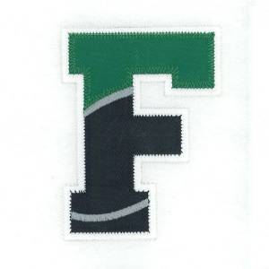 Picture of F Hockey Applique Machine Embroidery Design