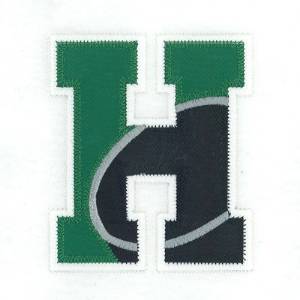 Picture of H Hockey Applique Machine Embroidery Design