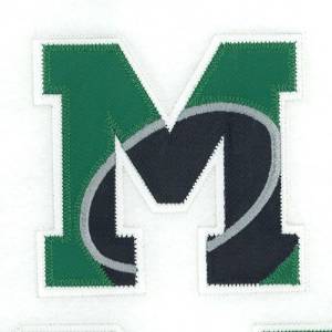 Picture of M Hockey Applique Machine Embroidery Design