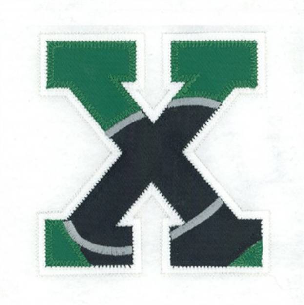 Picture of X Hockey Applique Machine Embroidery Design