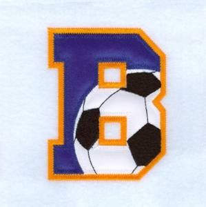 Picture of B Soccer Applique Machine Embroidery Design
