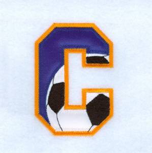Picture of C Soccer Applique Machine Embroidery Design