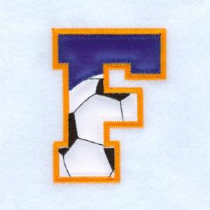 Picture of F Soccer Applique Machine Embroidery Design