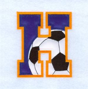 Picture of H Soccer Applique Machine Embroidery Design