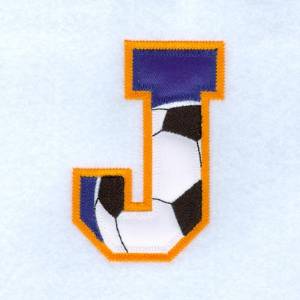 Picture of J Soccer Applique Machine Embroidery Design