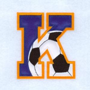 Picture of K Soccer Applique Machine Embroidery Design