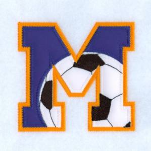 Picture of M Soccer Applique Machine Embroidery Design