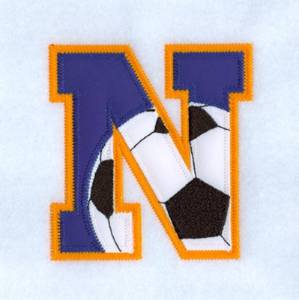 Picture of N Soccer Applique Machine Embroidery Design