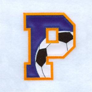 Picture of P Soccer Applique Machine Embroidery Design