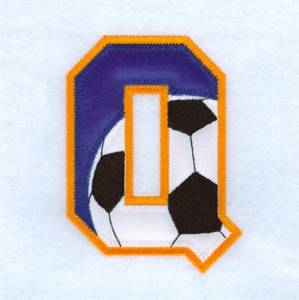 Picture of Q Soccer Applique Machine Embroidery Design