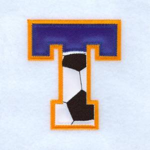 Picture of T Soccer Applique Machine Embroidery Design
